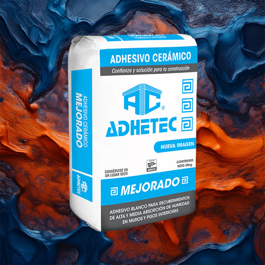 Adhetec, Mejorado Adhesivo Piso Blanco 20 Kg, Pieza